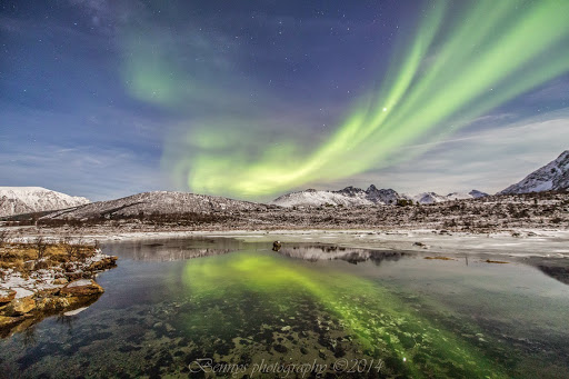 Northern lights, north of the Arctic Circle, Norway. Photographer Benny Høynes 