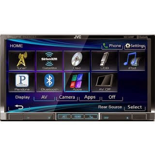 JVC Double-Din In-Dash BLUETOOTH DVD Receiver with Large 7" Motorized TouchScreen Display, MP3 and USB/SD Input Capabilities, Wireless Calling and Steaming Music Capabilities, AM/FM Tuner with Radio Data System, and Variable Color Display Illumination, Compatible with iPhone 5S/5C/5/4S/4/3GS/3G/2G, ...