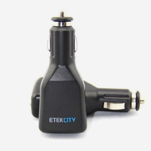  Etekcity Dual USB High-Output 5V 2Amps (1A+1A) 10W 10.5W Travel Car Vehicle Charger Power Adapter ANON 2p -for Apple iPhone 5 4 4s 3 3s, iPod, Samsung Galaxy, Blackberry, HTC, LG, Nokia, Motorola,  &  other smartphones, cellphones, tablets, MP3 players, portable video game consoles, and other rechargeable electronic devices