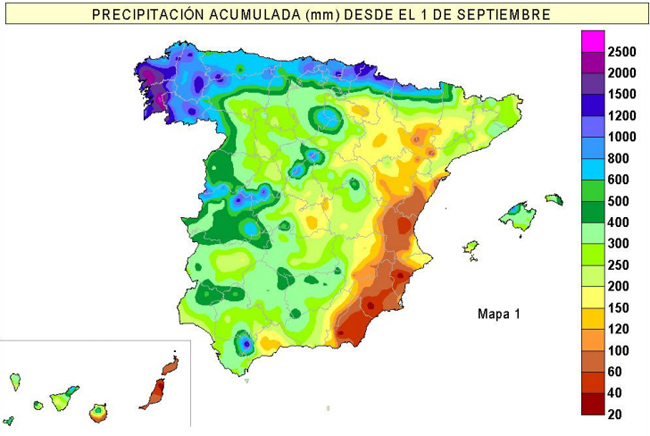 Se inicia un período húmedo en buena parte de España
