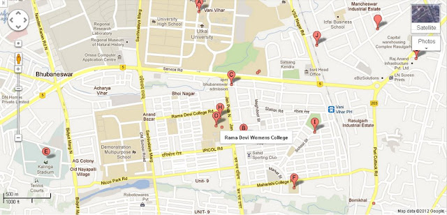 Rama Devi Womens College Bhubaneswar Area Map