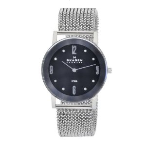  Skagen Women's 39LSSB1 Quartz Stainless Steel Black Dial Watch