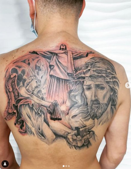 Religious Tattoo Design On Back