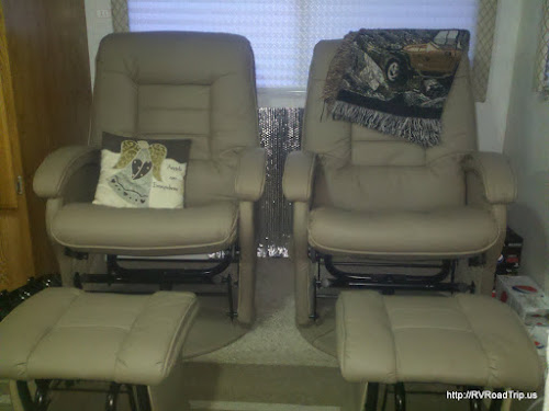 New chairs in the motorhome.