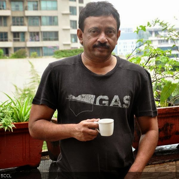 Maverick filmmaker Ram Gopal Verma enjoys a tea break during the media meet of the movie Satya 2, held in Mumbai, on October 11, 2013. (Pic: Viral Bhayani)