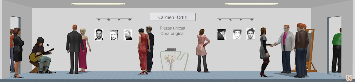 Sala de exposición virtual de retratos de Carmen Ortiz