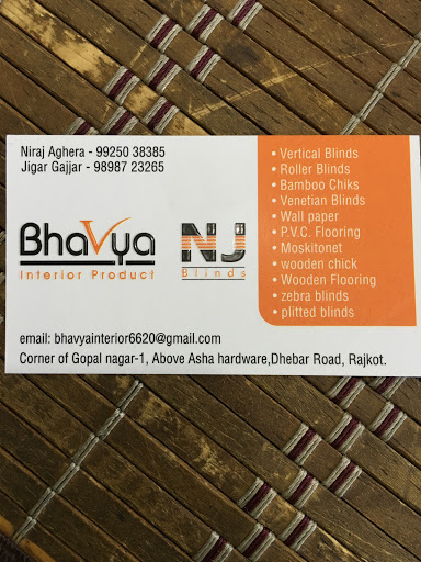 BHAVYA INTERIOR PRODUCT, 12/ 3, Dhebar Rd S, Dhebar Colony, Gopal Nagar, Bhakti Nagar, Rajkot, Gujarat 360002, India, Curtain_shop, state GJ