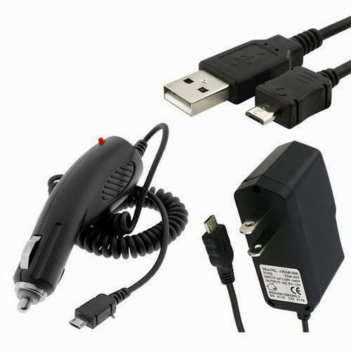  New Combo Rapid Car Charger + Home Wall Charger + USB Data Charge Sync Cable for LG Lucid VS840/ Rumor Reflex LN272/ Viper LS840/ Optimus Elite LS696