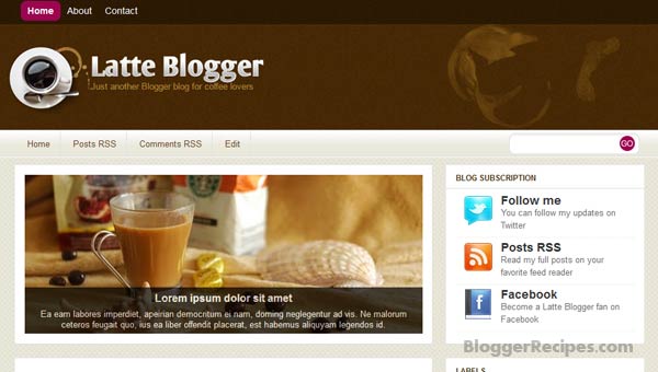 Latte Blogger Template