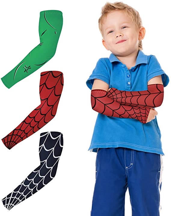 Arm Sleeves for Kids,3 Pairs Compression Arm Sleeve for Childs,UV Protection Sun Arm Sleeves,Tattoo Sleeve for Toddlers