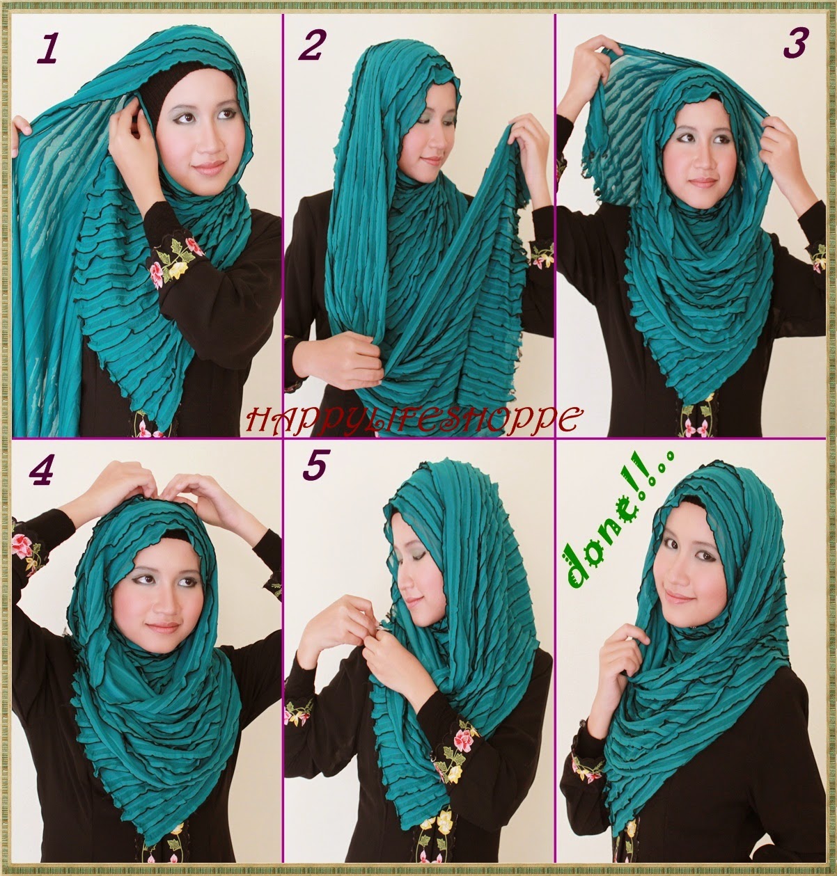 NEW DOWNLOAD TUTORIAL JILBAB SEGI EMPAT PESTA Hijab