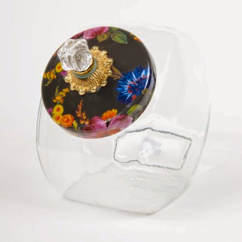  MacKenzie-Childs Cookie Jar With Flower Market Enamel Lid - Black 6