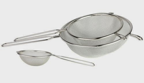  Set of 3 - All Purpose Stainless Steel Fine Mesh Strainer Colander Sieve with Handle, 3¾