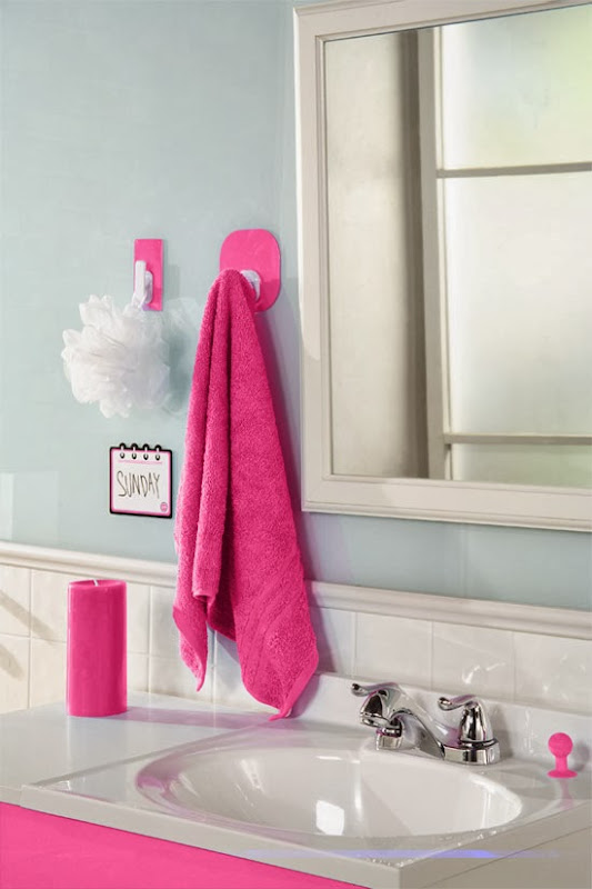 Decoração cor de rosa no banheiro - I Love Pink