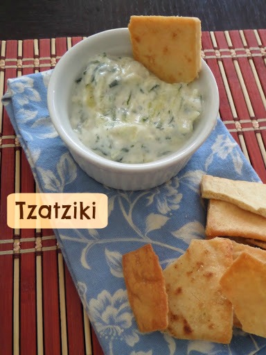 Tzatziki:  A deliciously cool and refreshing yogurt dip/sauce made with cucumbers and dill.