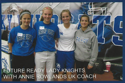 Future Ready Lady Knights (Shelby Tracy, Erica Ogden and Dani Hall) with UK Player, Graduate, Student and Coach and Bishop Ready Alum Annie Rowlands