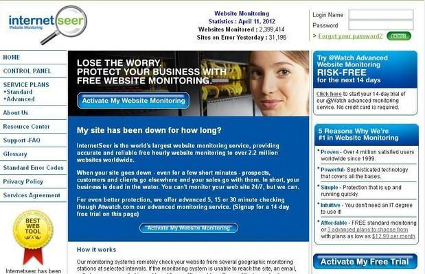 InternetSeer Website Monitoring InternetSeer Website Monitoring