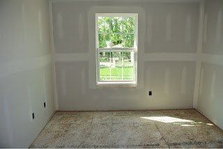 Ryan Homes Florence Model bedroom 2 view from inside the room with drywall installed Picture of bedroom 2 view from inside the room with drywall installed