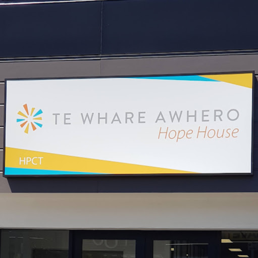 Te Whare Awhero (Hope House) operating under the Hornby Presbyterian Community Trust logo