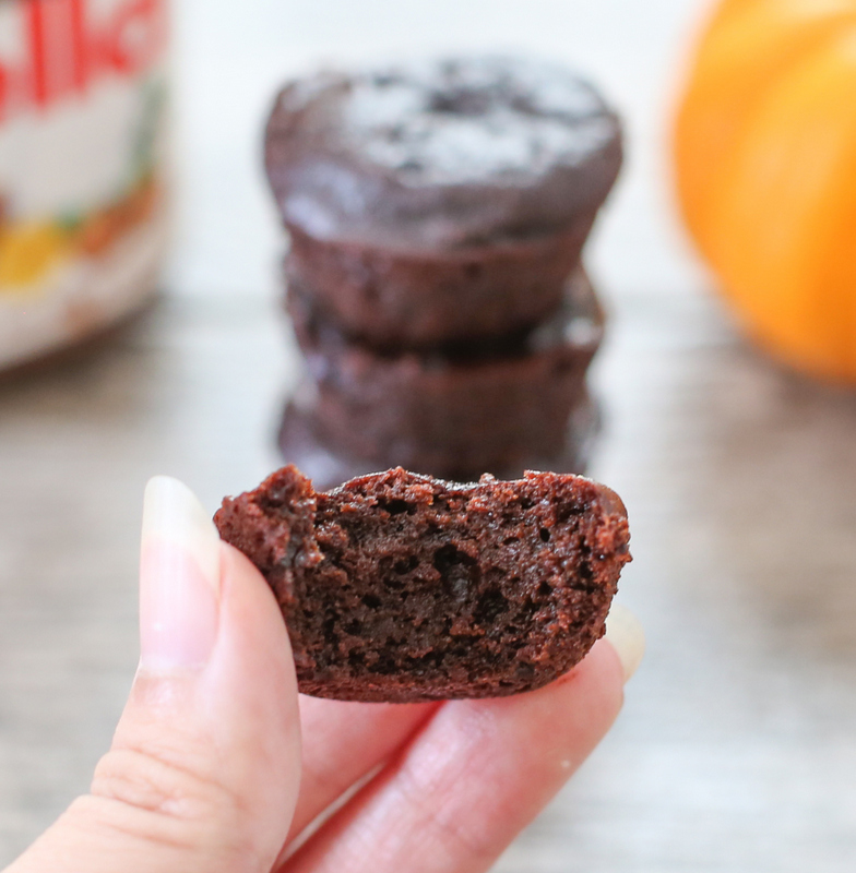 close-up photo of a Flourless Nutella Pumpkin Muffin