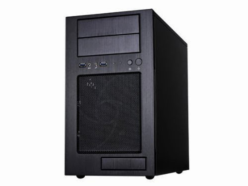  Silverstone Tek Micro-ATX Mini-DTX, Mini-ITX Mid Tower Computer Case with Aluminum Front Panel and Steel Body TJ08B-E - Black