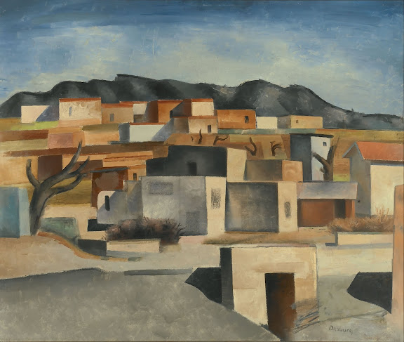 Andrew Dasburg (American, born France, 1887-1979), "Pueblo Village," c.1926-1928, oil on canvas