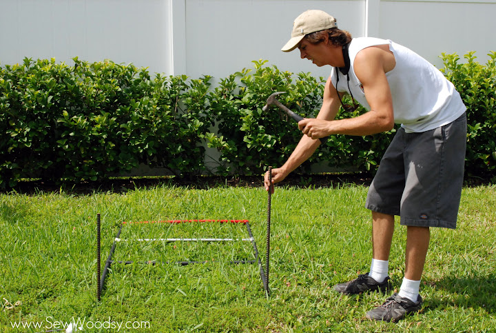 DIY Ladder Golf Game created by SewWoodsy.com #DIY #SummerGames