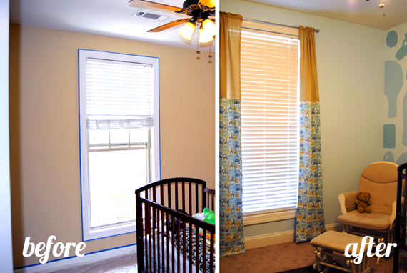 Remodelaholic | Adorable Boys Nursery with Painted Wall Mural