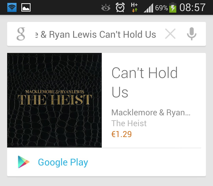 Google Now Music Search