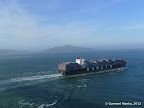 A freight ship in front of Angel Island
