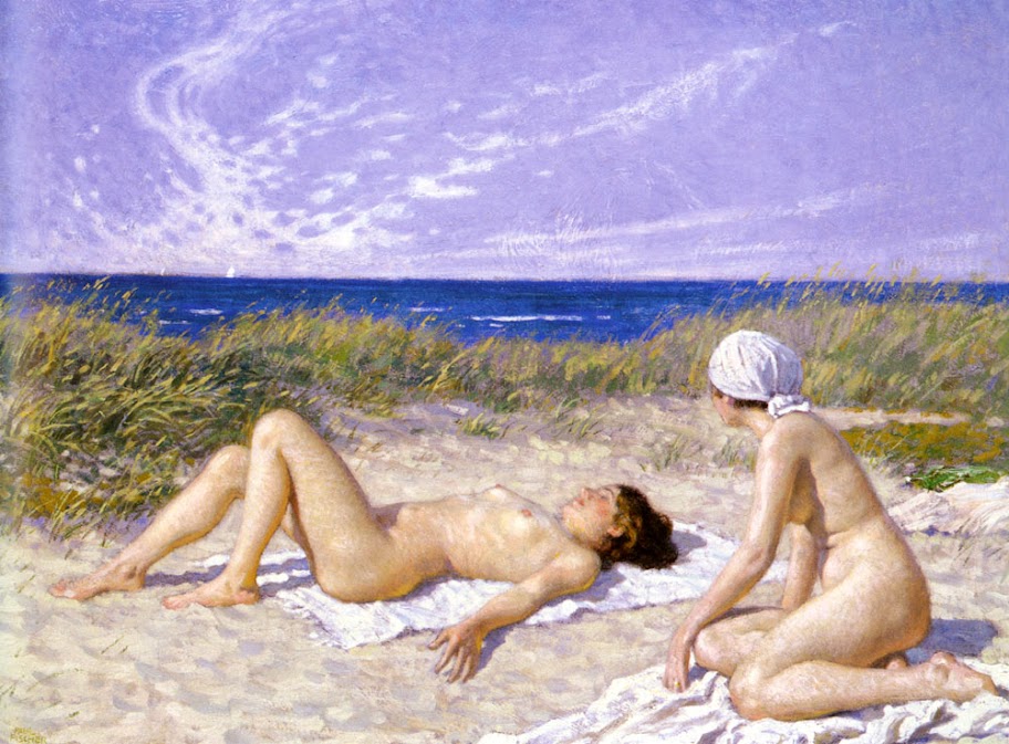 Paul Gustave Fischer - Sunbathing in the Dunes, 1916
