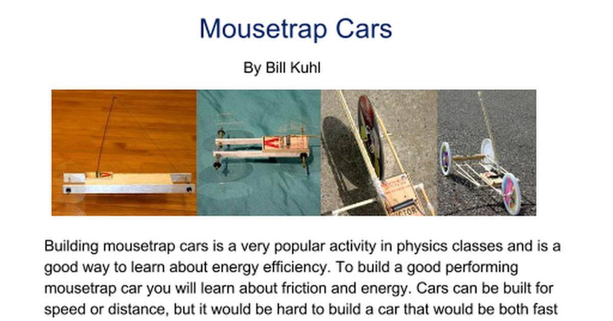 mousetrap car friction