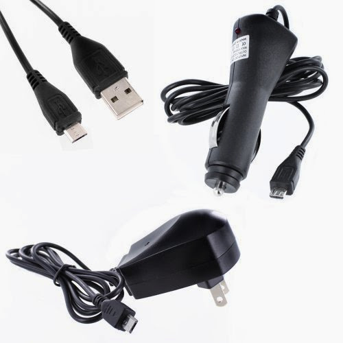  Fosmon Micro USB Value Pack Bundle for Samsung Galaxy Note 2 N7100 - Includes Home / Travel Charger, Car / Vehicle Charger and USB Cable