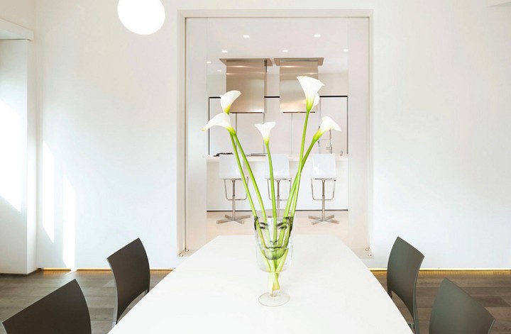 A white dining room