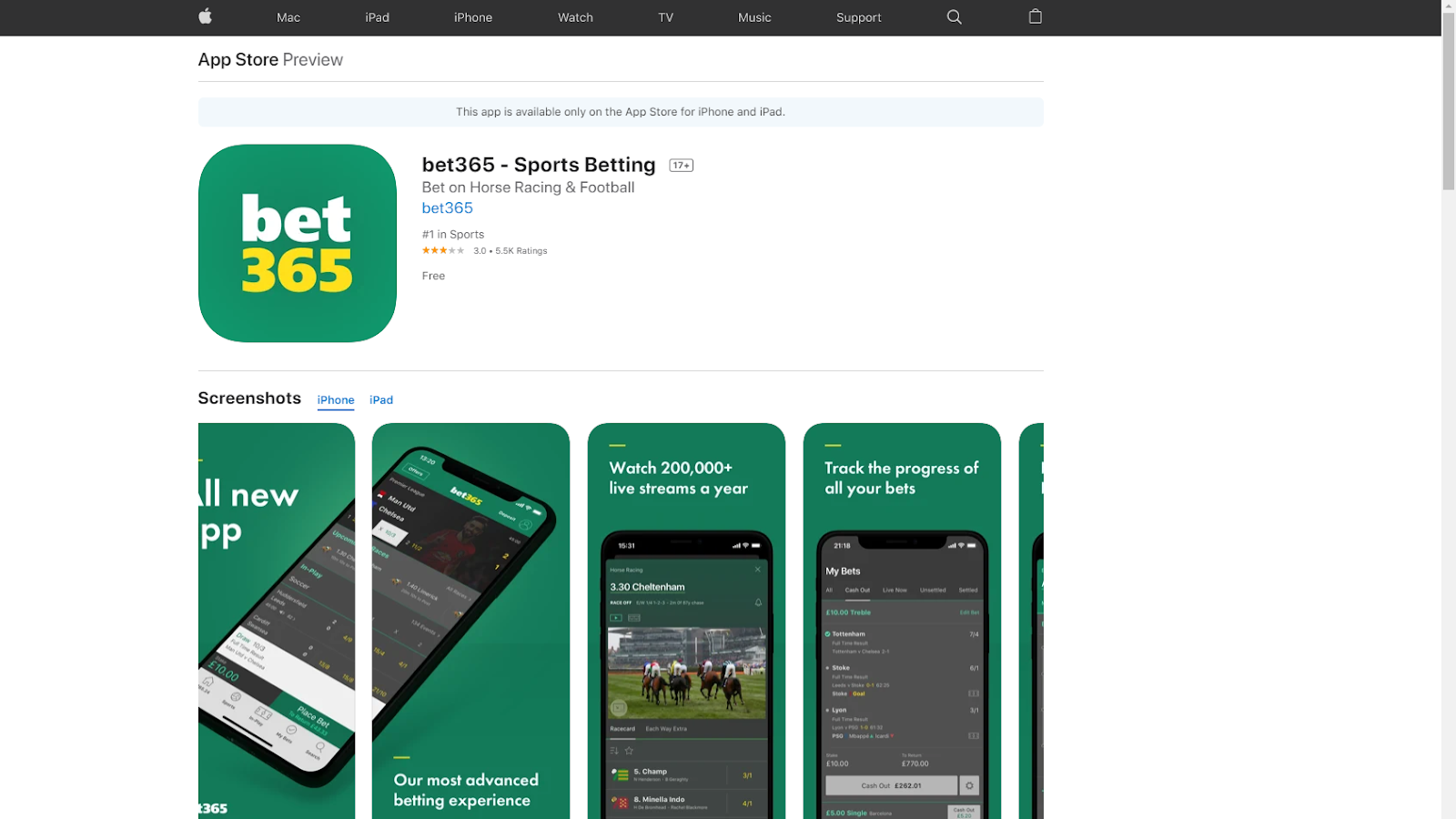 Bet365 App Store