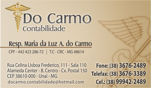 Do Carmo Contabilidade, R. Celina Lisboa Frederico, 111 - Centro, Unaí - MG, 38610-000, Brasil, Contabilidade, estado Minas Gerais