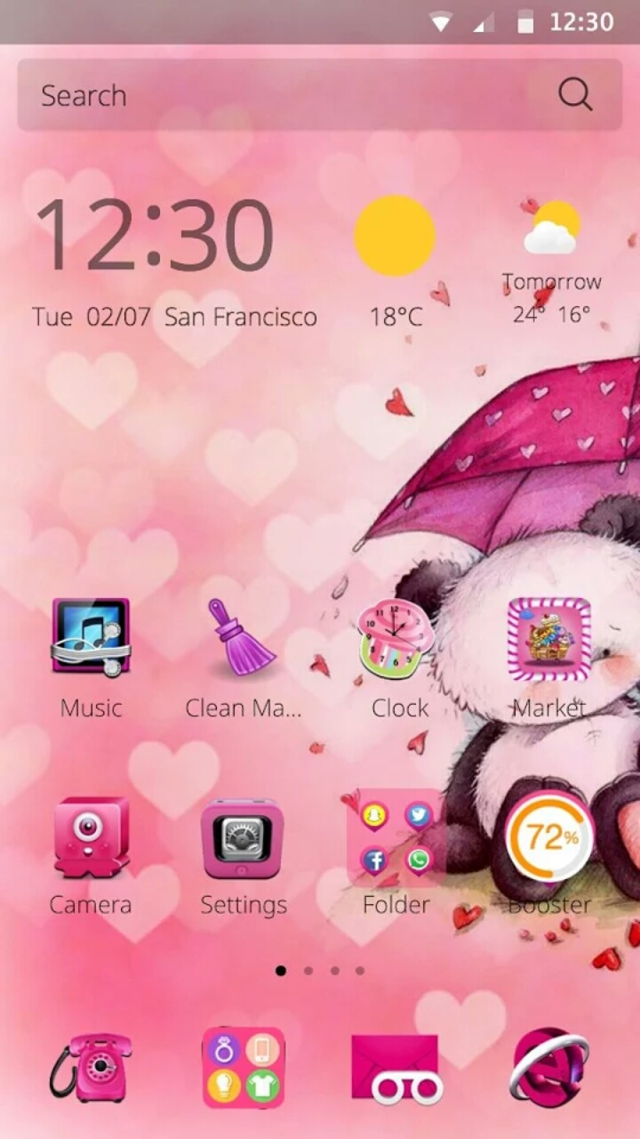 Pink Love Bear Theme Download Aplikasi Untuk Android And IPhone