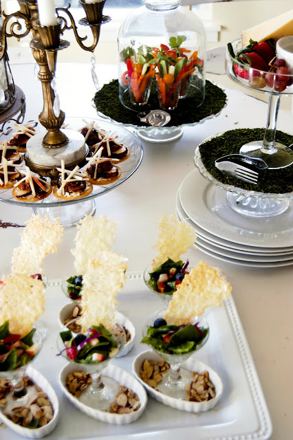 How to set a bufffet table- The Style Sisters, appetizers, stacking plates