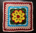 Free crochet pattern - Flower Tile Square 12"