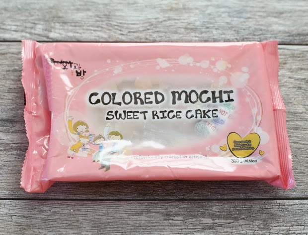 photo of a package of colored mochi