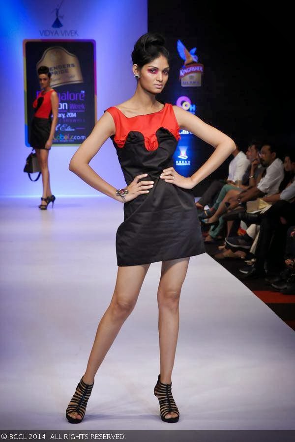 Model walks the ramp in a Vidya Vivek creation during Blenders Pride Bangalore Fashion Week.