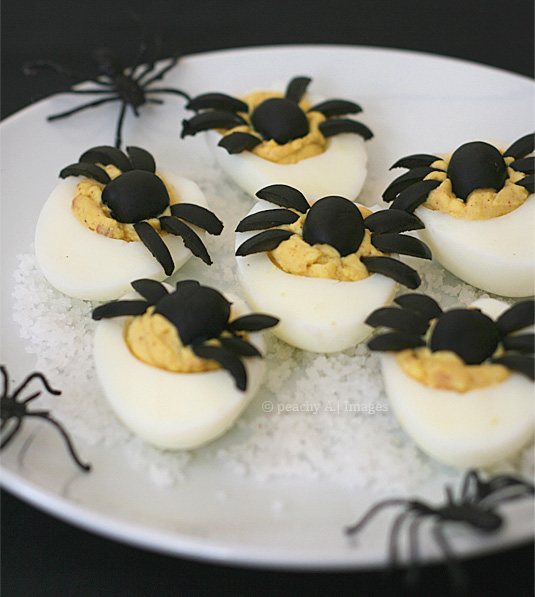 Spider Deviled Eggs