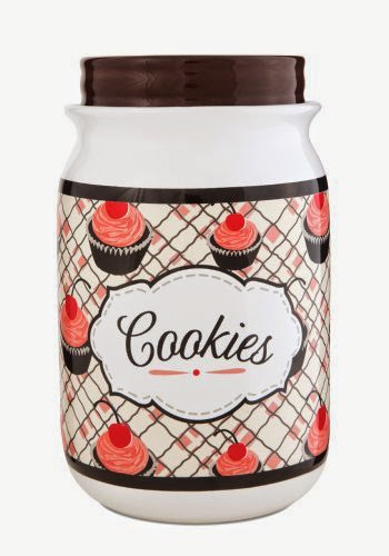  Pavilion Gift Company 49036 You and Me by Jessie Steele  Ceramic Cookie Jar, 9-Inch, Cherry Cupcake