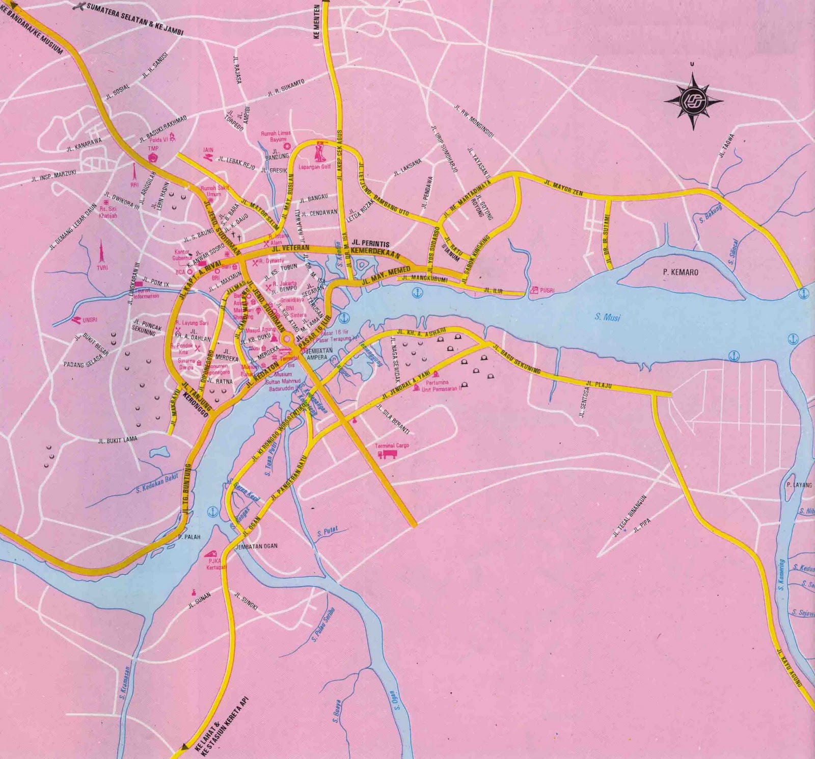 Peta Administrasi Kota Palembang