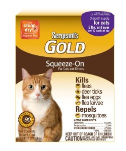  Sergeant's Gold Flea and Tick Squeeze-On Cat