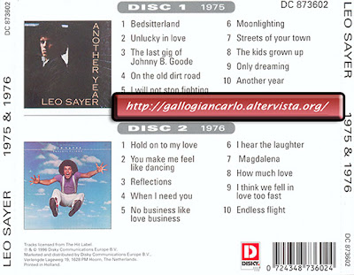 Leo Sayer "1975 & 1976" doppio CD "Another Year" e "Endless Flight"  Pop - Rock Classico -