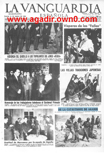 صحيفة الاسبانية الكتالانية la vanguardia  وتخصيتها لاخبار زلزال اكادير سنة 1960  Jhgk