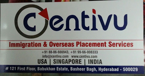 Centivu, #121, First Floor, Babukhan Estate, Basheerbagh Rd, Gun Foundry, Basheer Bagh, Hyderabad, Telangana 500029, India, Immigration_Lawyer, state TS