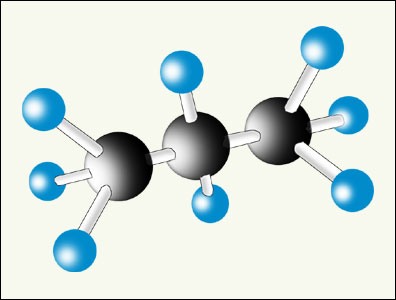 propane molecule atoms carbon structure