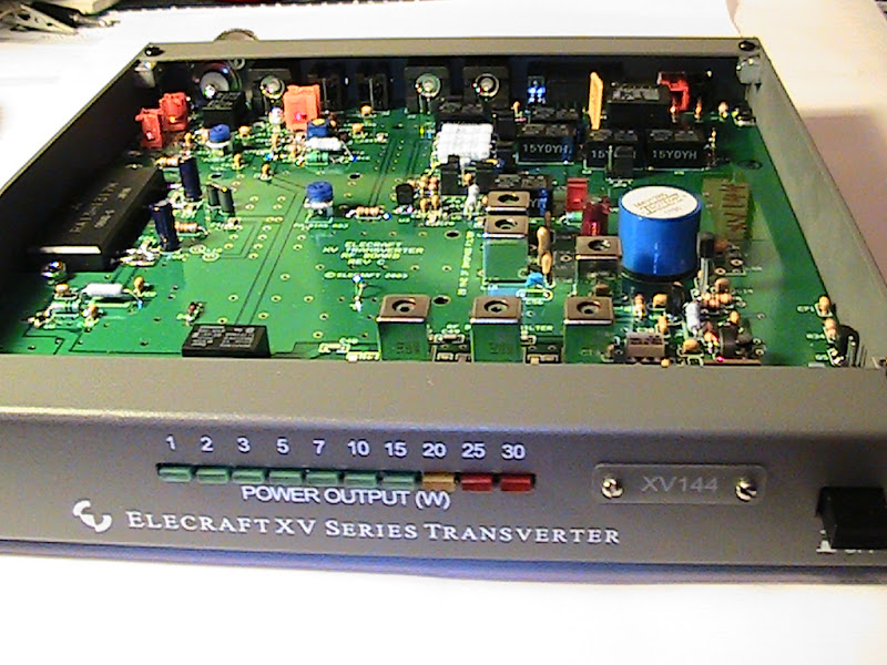 Here is the front panel of the completed XV144
                    transverter kit.